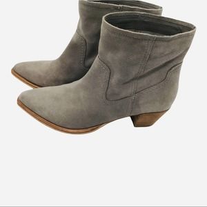 Dolce Vita Gray Suede Pull-on Western Ankle Booties Size 8
